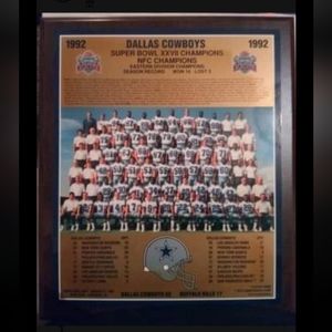 1993 Dallas Cowboys Super Bowl Champions Plaque Vintage